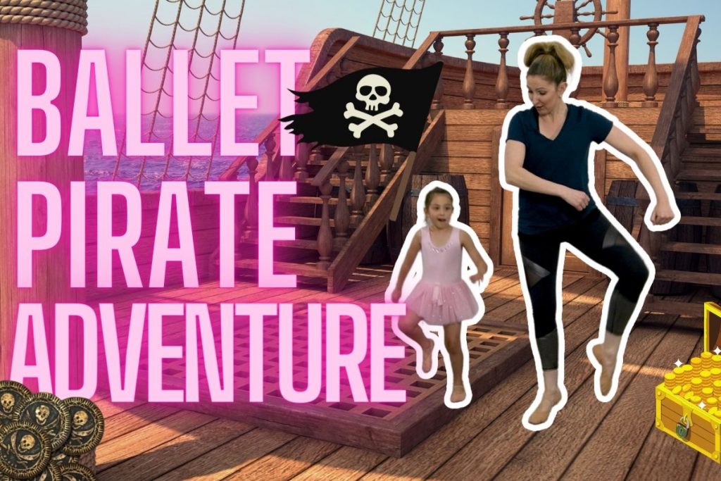 dance kid and mom on a pirate ship doing ballet pirate dance